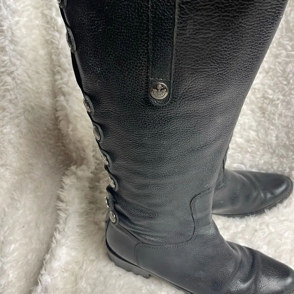 Matisse Sargent Riding Boots Black Leather,silver tone eagle buttons accentSZ8.5